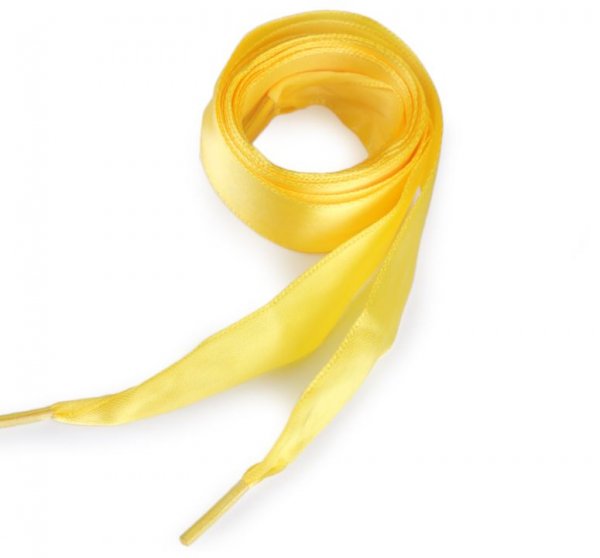 Satin Flachkordel - 1,9 cm breit - 110 cm lang - gelb