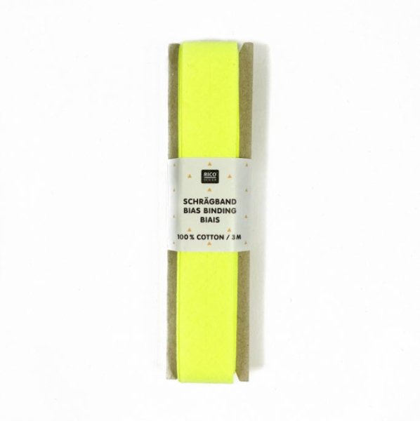 Baumwolle Schrägband - 3m - neongelb - Rico Design