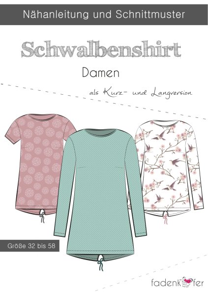 Papierschnittmuster - Schwalbenshirt - Damen - Fadenkäfer