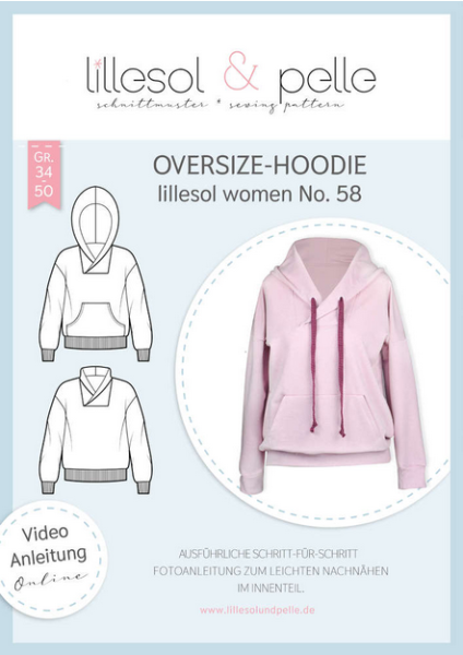 Papierschnittmuster - Oversize Hoodie No. 58 - Damen - Lillesol & Pelle