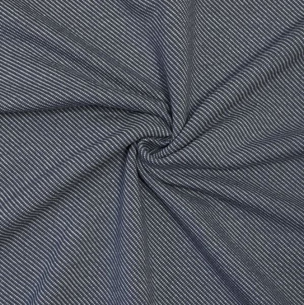 Jacquard Jersey - Serge - Streifen diagonal - grau/dunkelblau - Swafing