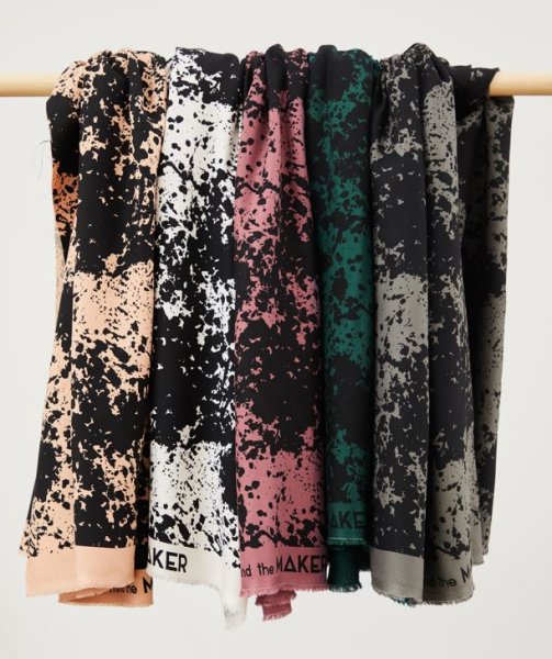 RESTSTÜCK 0,50m !!! - Crepe Viskose mit LENZING™ ECOVERO™ Fasern - Shadow Splash - creamy white - Mind the Maker