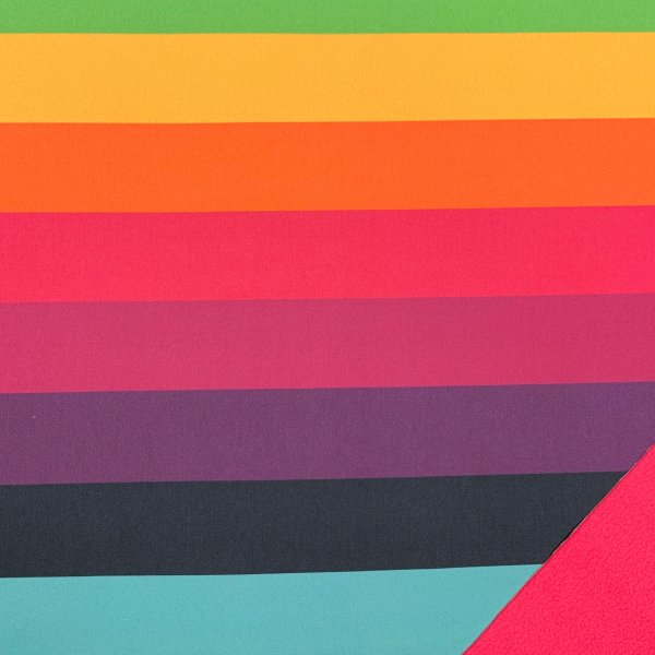 RESTSTÜCK 0,60m !!! - Softshell - Stripes - fuchsia purple ocre