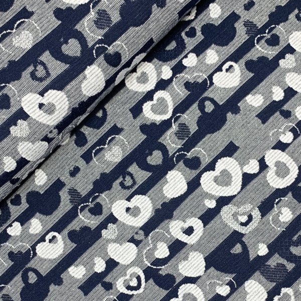 Sommer Jacquard Lurex - Herzen Glitzer