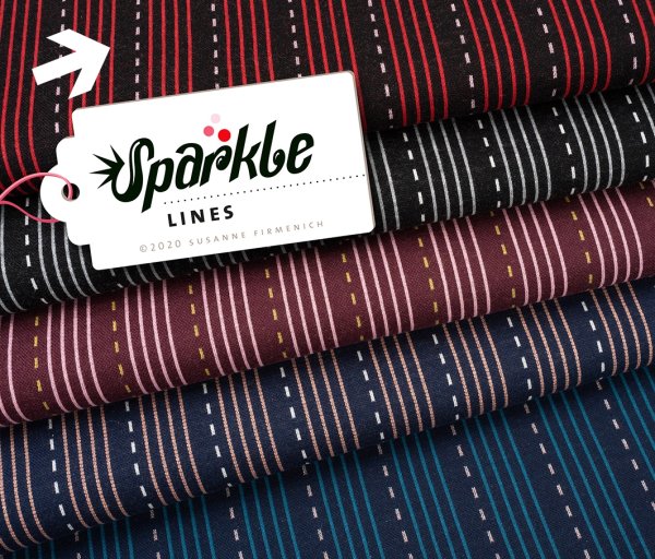 Bio Jacquard - Lines - Col. 01 - Sparkle - Hamburger Liebe - Albstoffe