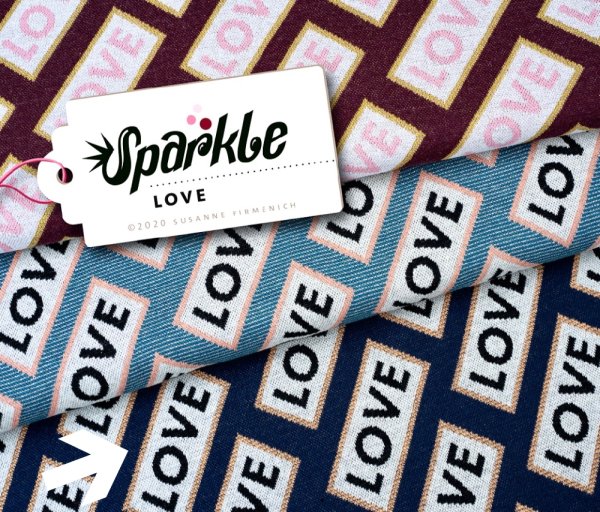 Bio Jacquard - Love - Col. 03 - Sparkle - Hamburger Liebe - Albstoffe