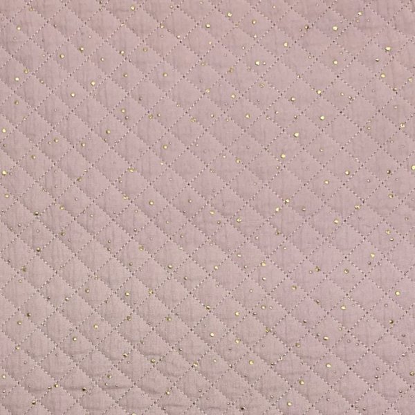 Musselin Stepper - Raute klein - Punkte gold - rosa