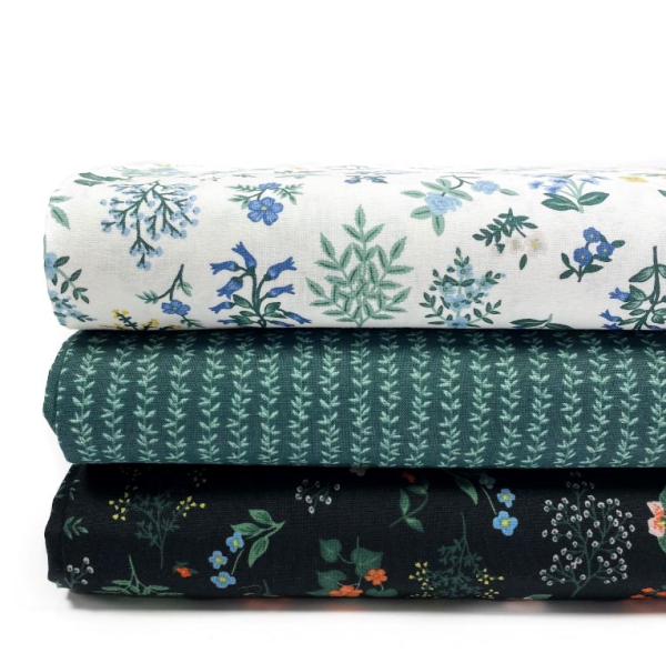 RESTSTÜCK 0,80m !!! - Baumwolle - Strawberry Fields Laurel Stripe - Hunter - by Rifle Paper Co.
