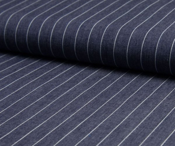 Baumwolle - Streifen - breit - dark jeans