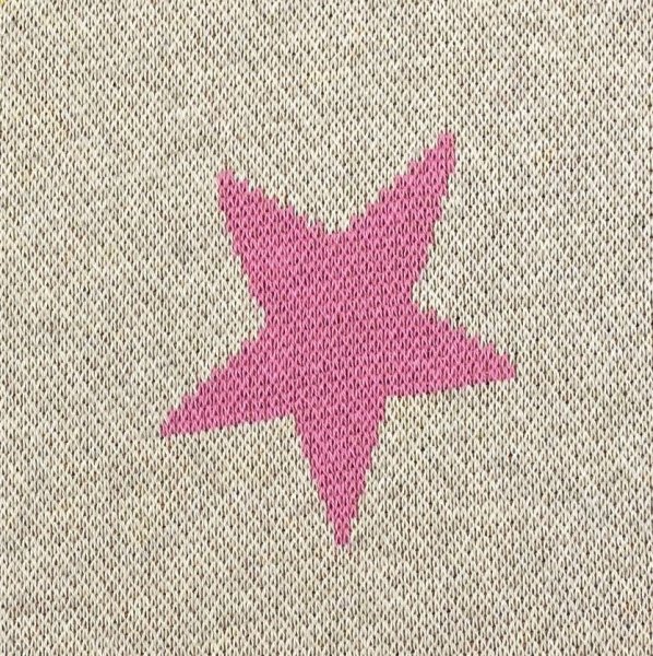 Strickstoff Jacquard - beige Sterne