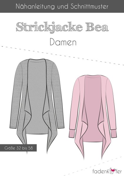 Papierschnittmuster - Strickjacke Bea - Damen - Fadenkäfer