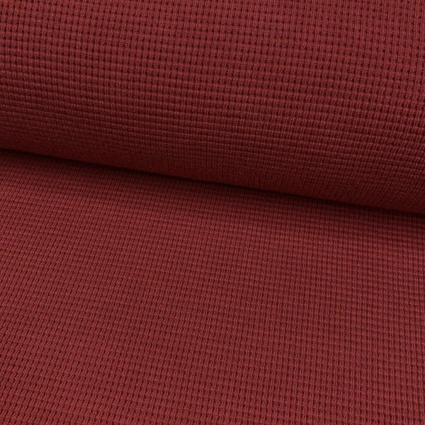 Strickjersey - Mini Waffel - bordeaux