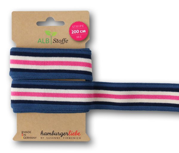 Bio Stripe Me - College Col. 61 - atlantic/blue navy/meringa/ortensia - Bliss - Hamburger Liebe