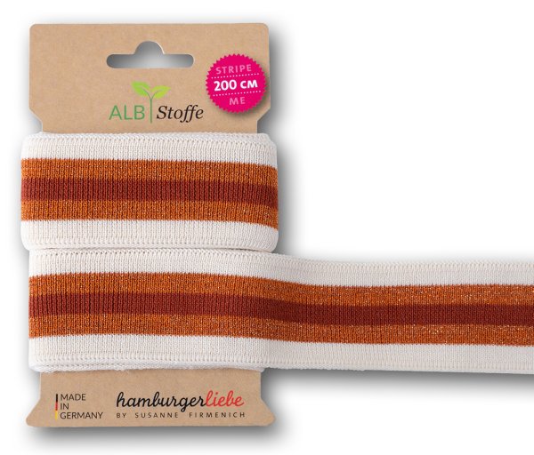 Bio Stripe Me - College Col. 73 - meringa/nepal mit kupfer/brucciato - Sparkle - Hamburger Liebe