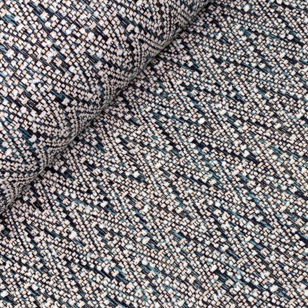 RESTSTÜCK 1,50cm !!! - Struktur Jacquard Mantelstoff - Kenzie - marine/petrol