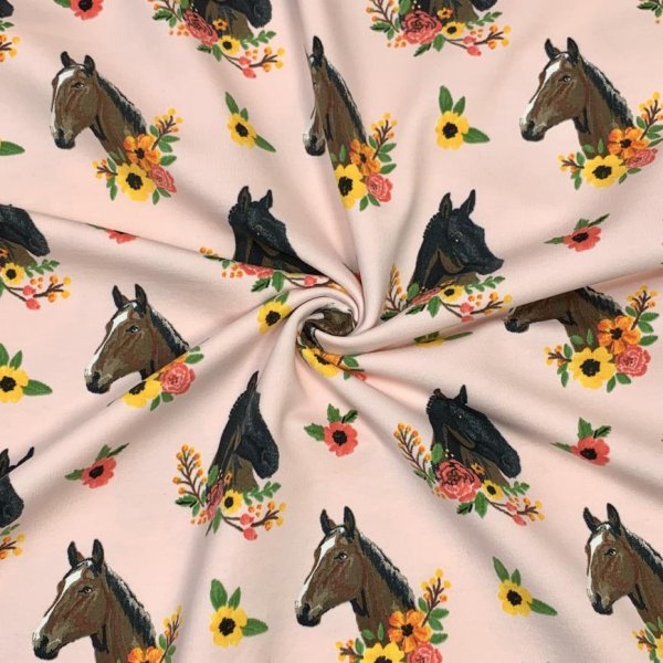 French Terry - Flower Horse - nude