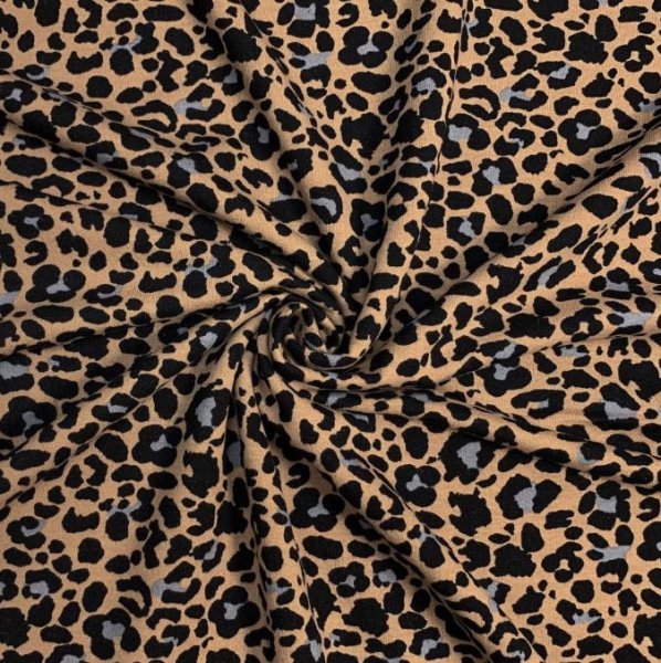 RESTSTÜCK 1,30m !!! - Soft Sweat - brushed - Panther - braun