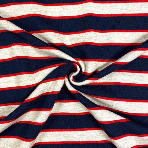 B-WARE !!! - Sommersweat - maritim - Streifen - navy/rot