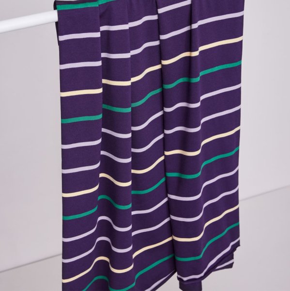 RESTSTÜCK 1,50m !!! - Nova Stripe mit TENCEL™ Modal - purple night - meetMilk