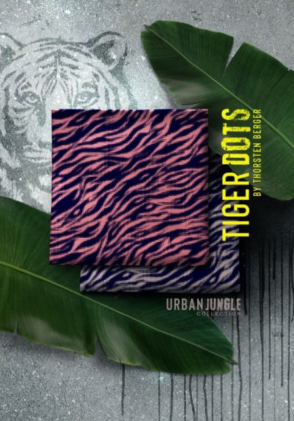 RESTSTÜCK 2,30m !!! - Viskose - Tiger Dots - beige dunkelblau - Urban Jungle - Swafing by Thorsten Berger