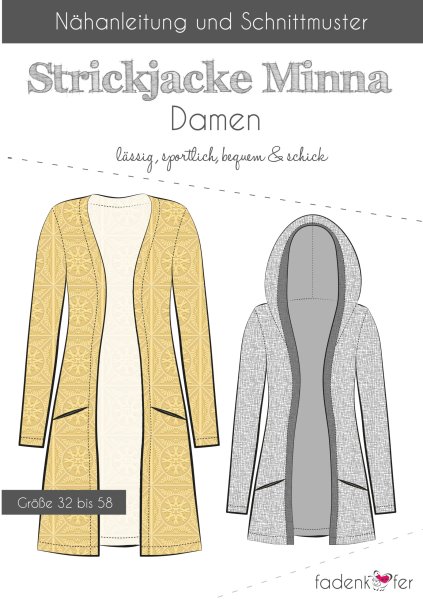 Papierschnittmuster - Strickjacke Minna - Damen - Fadenkäfer