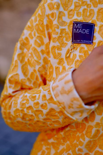 Bio Jacquard - Safari Fringe - A17/A72 - meringa/curry - Travel the World - Hamburger Liebe - Albstoffe