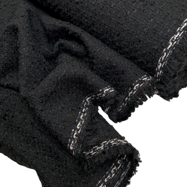 RESTSTÜCK 1,60m !!! - Tweed Bouclé - Jenna - black