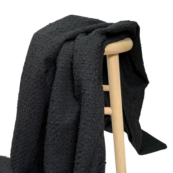 RESTSTÜCK 1,60m !!! - Tweed Bouclé - Jenna - black