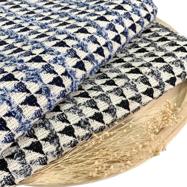 Tweed Bouclé - Triangle - navy/ecru
