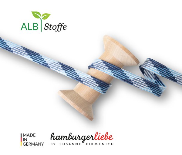 Bio Flachkordel - Twist Me - Plaid - 1,5 cm - Col.10 - Albstoffe - Hamburger Liebe