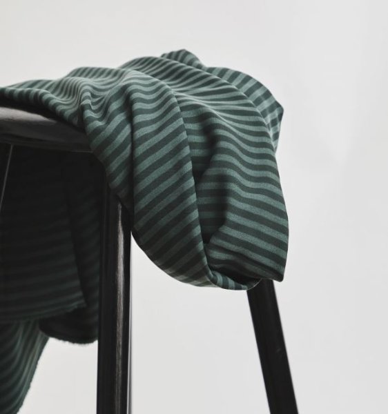 Two Tone Stripe Twill mit TENCEL™ - deep green - MeetMilk