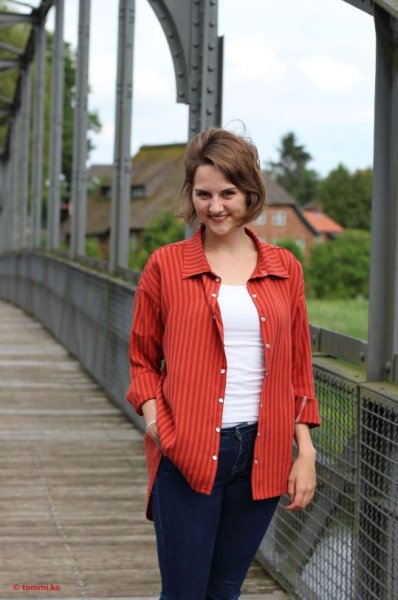 Two Tone Stripe Twill mit TENCEL™ - cider - MeetMilk