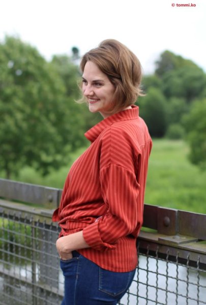 Two Tone Stripe Twill mit TENCEL™ - cider - MeetMilk