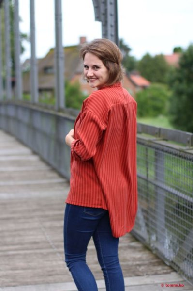 Two Tone Stripe Twill mit TENCEL™ - cider - MeetMilk