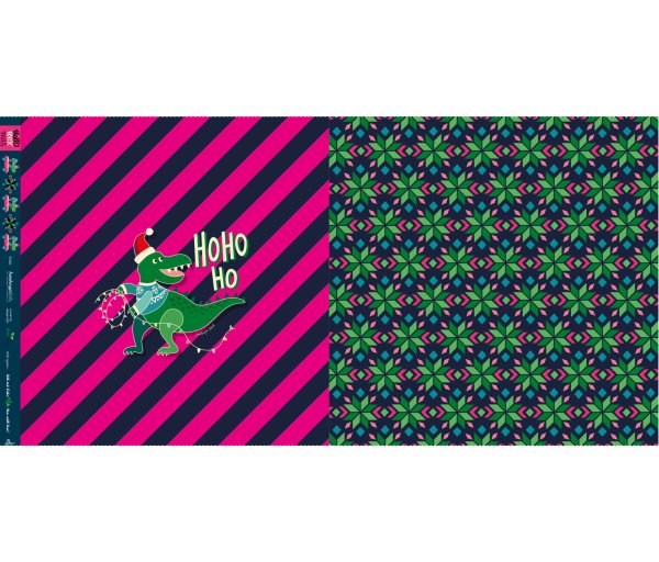 Bio Sweat Panel - Happy REXmas - Col. 01 - blue navy/pink - REXmas - Hamburger Liebe - Albstoffe