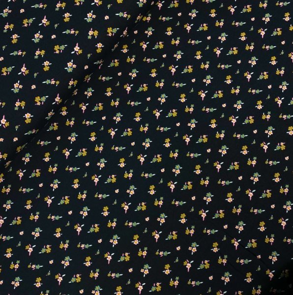RESTSTÜCK 0,50m !!! - Bio Jersey - Vintage Flowers - black