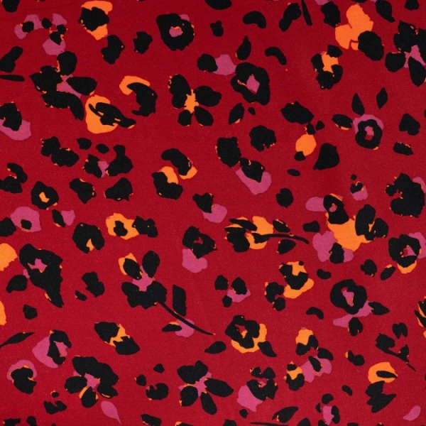Viskose Twill - Viola Leo - dark red/black