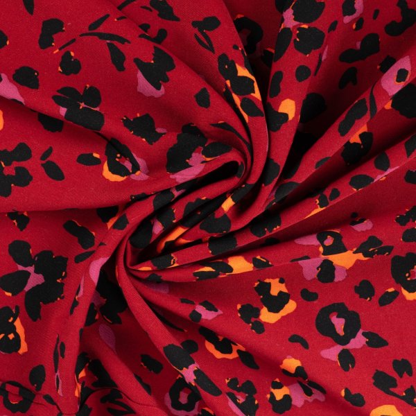 Viskose Twill - Viola Leo - dark red/black