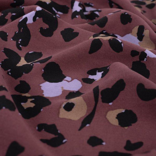 Viskose Twill - Viola Leo - lilac/black