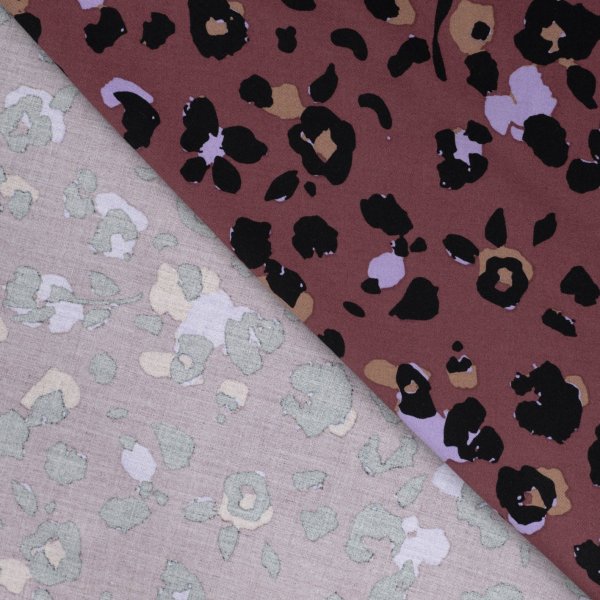 Viskose Twill - Viola Leo - lilac/black