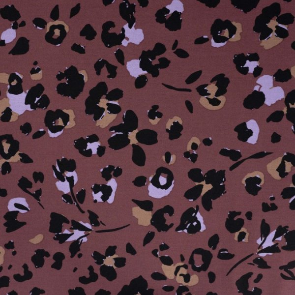 Viskose Twill - Viola Leo - lilac/black