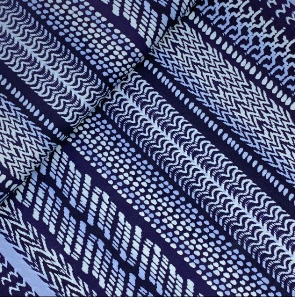 RESTSTÜCK 1,20m !!! - Viskose - Art Lines - blue