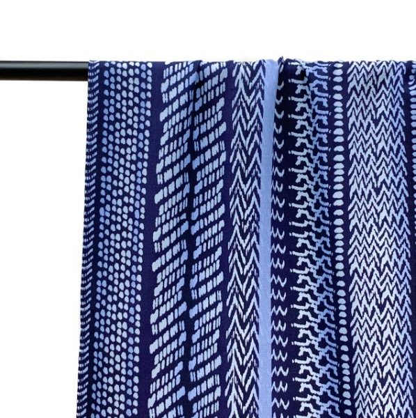 RESTSTÜCK 1,20m !!! - Viskose - Art Lines - blue