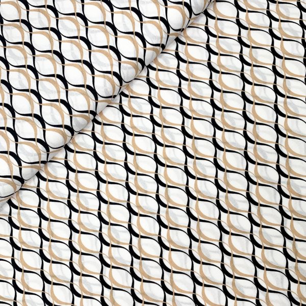 Viskose - Chally Waves - white/sand
