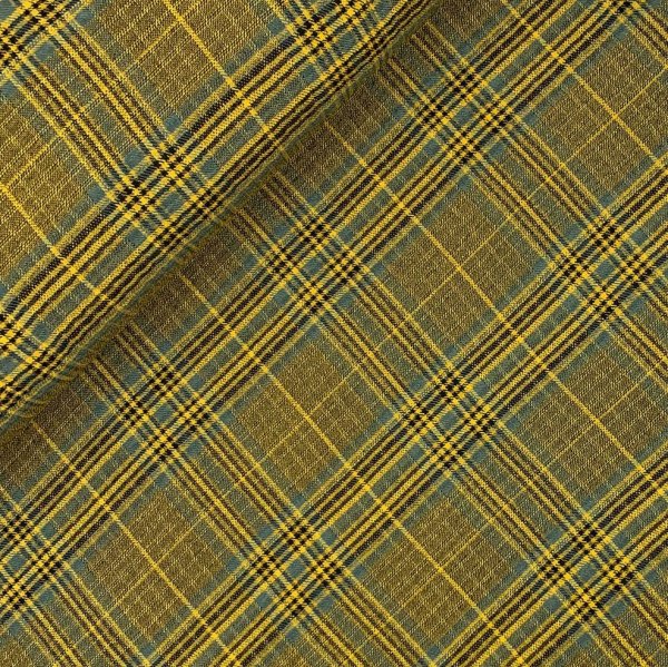 Viskose - Washed Checks kariert - ochre/dusty green