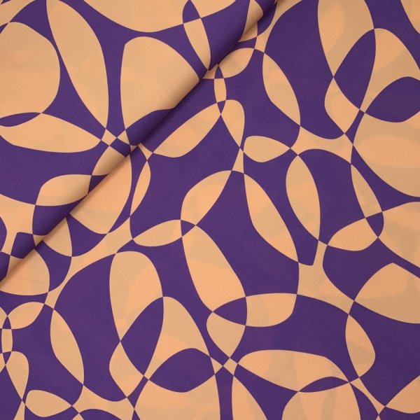 Viskose - Compass Circles - flieder/apricot