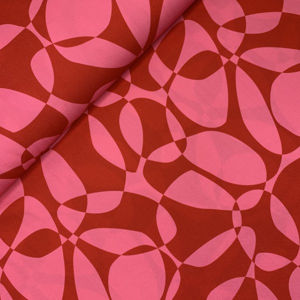 Viskose - Compass Circles - rot/rosa