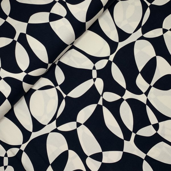 Viskose - Compass Circles - schwarz/sand