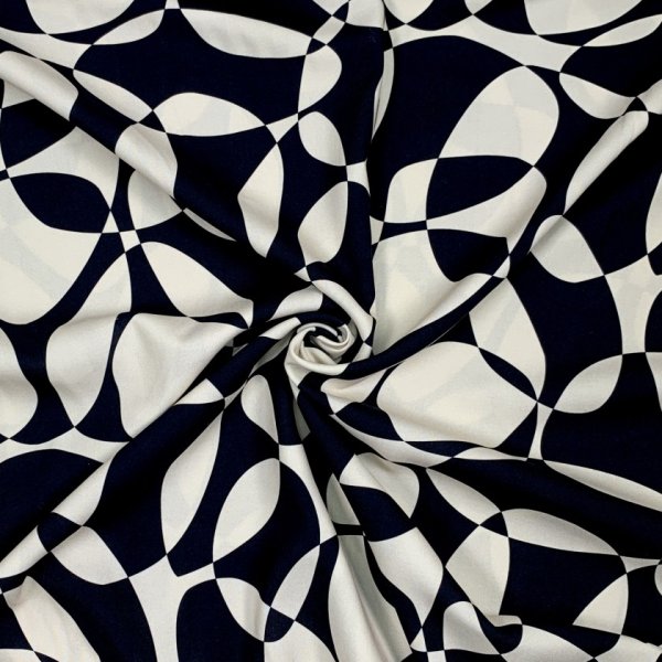 Viskose - Compass Circles - schwarz/sand
