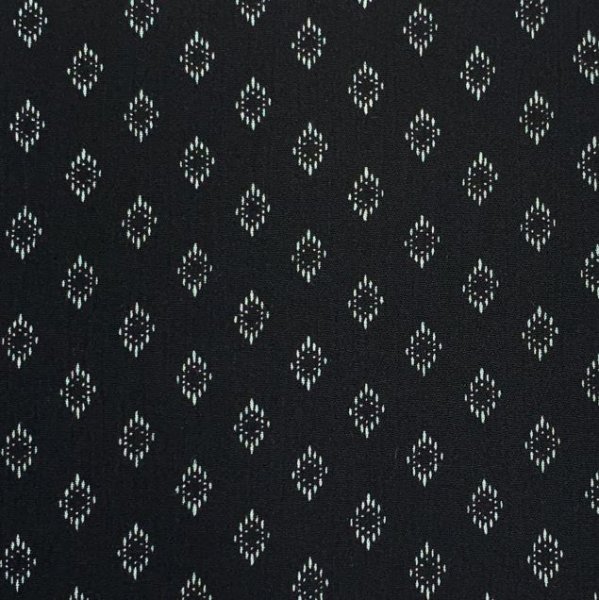 Viskose Crepe - Clear Rhombus - black